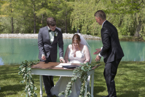 event rentals featuring signing table and eucalyptus party rentals can be the foundation for memories that last a lifetime